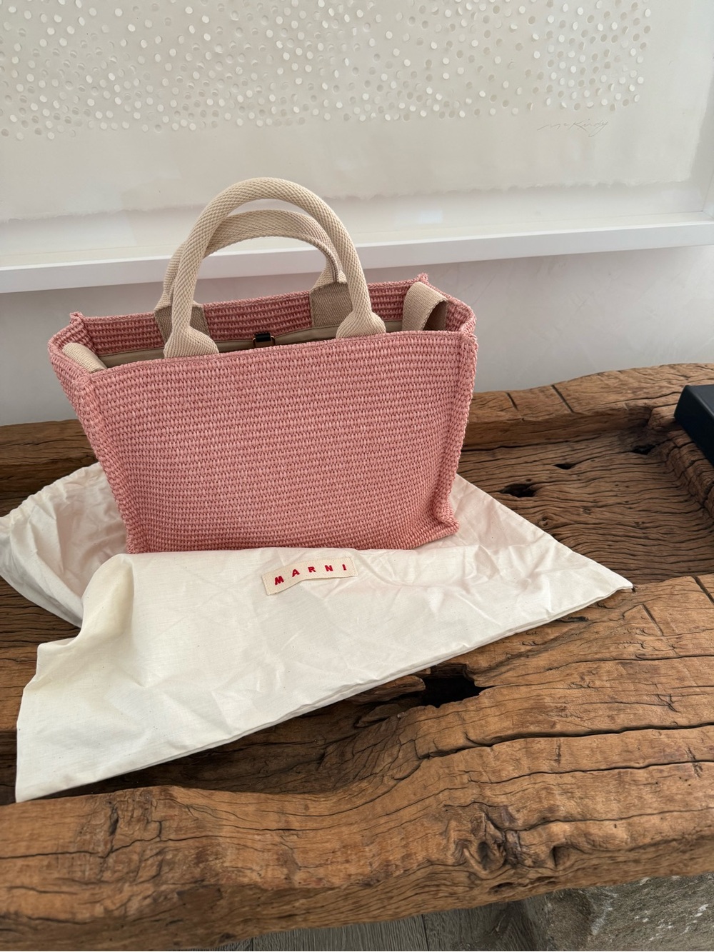 MARNI Woven Pink Tote Bag - Women's Casual Shoulder Bag - Picture 6 of 15